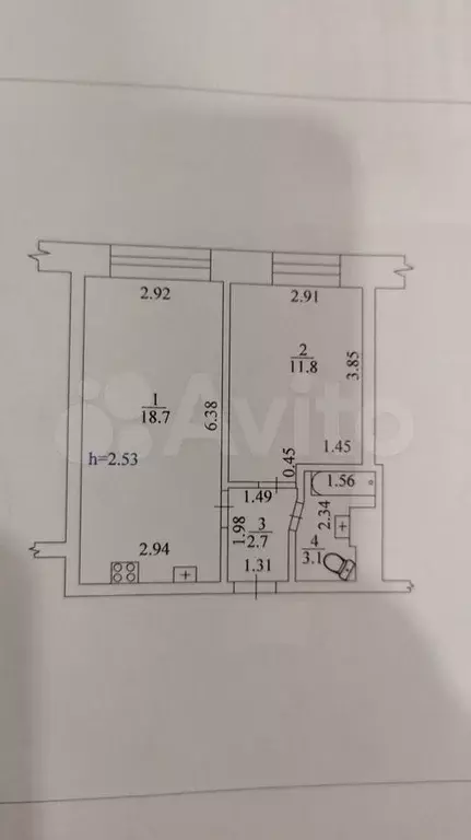 2-к. квартира, 36 м, 2/3 эт. - Фото 0