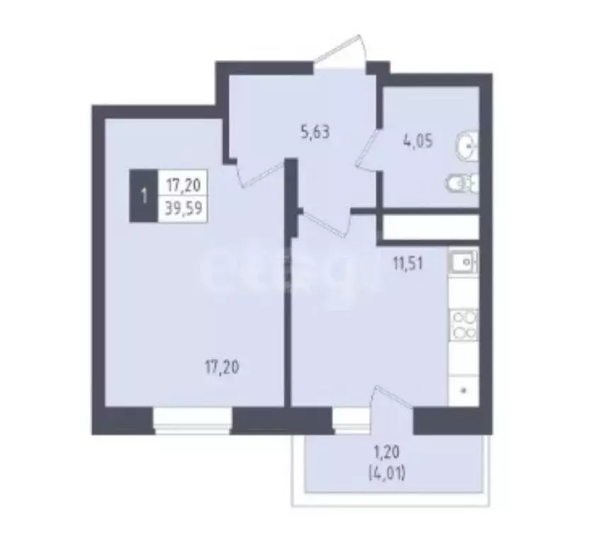 1-комнатная квартира: Казань, проезд Созидателей, 12 (37 м) - Фото 2