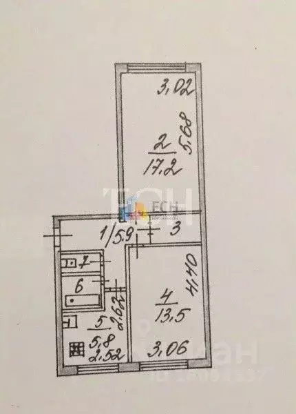 2-к кв. Тульская область, Тула ул. Калинина, 18к3 (44.8 м) - Фото 2
