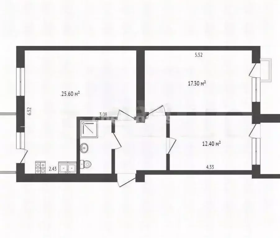 3-к кв. Севастополь ул. Павла Корчагина, 56 (69.2 м) - Фото 2