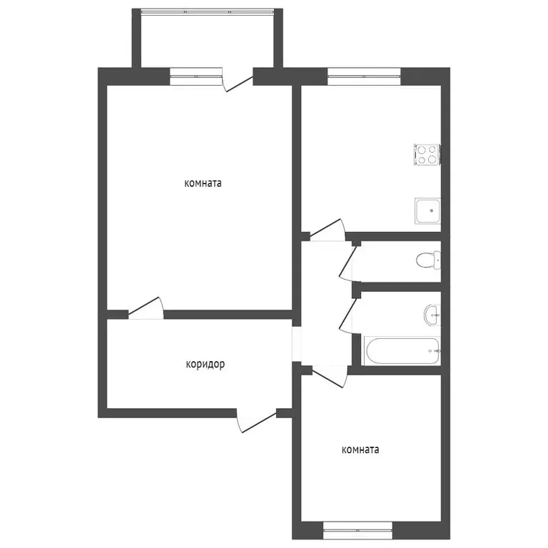 2-комнатная квартира: Нерехта, улица Металлистов, 4 (44.5 м) - Фото 0