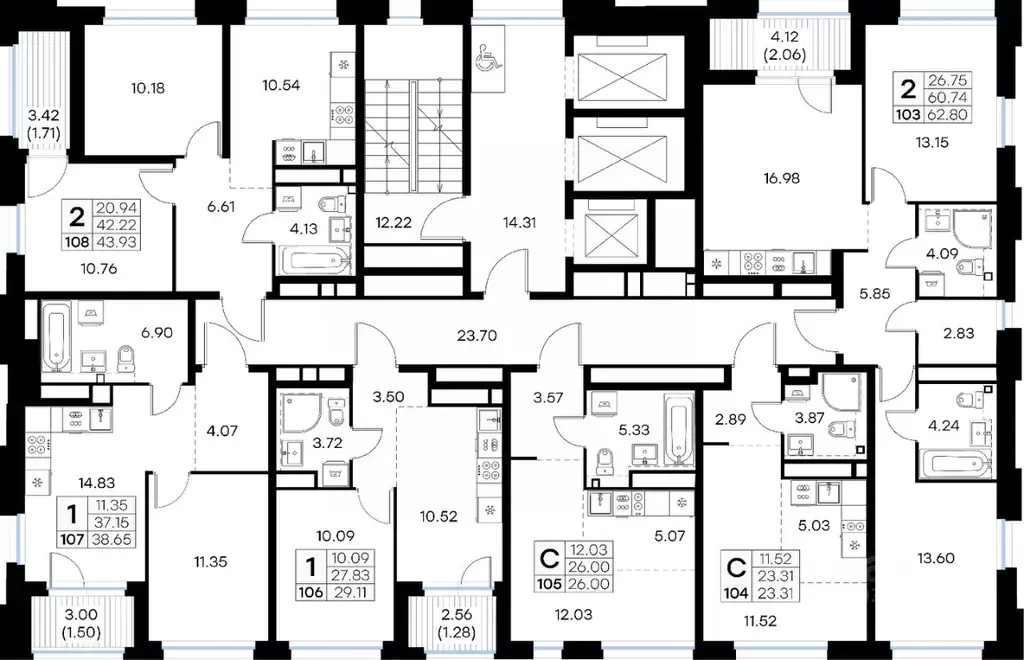 2-к кв. Нижегородская область, Нижний Новгород Глоракс Левобережный ... - Фото 2