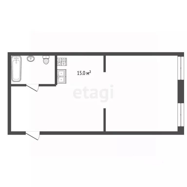 Студия Москва Новоостаповская ул., 20 (35.0 м) - Фото 2