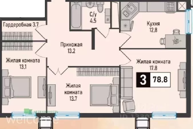 3-к кв. Ставропольский край, Железноводск городской округ, пос. ... - Фото 1