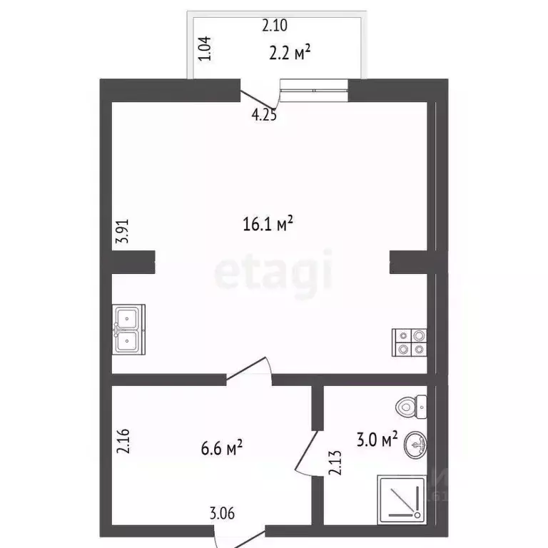 Студия Саха (Якутия), Якутск ул. Билибина, 17/3 (34.0 м) - Фото 1