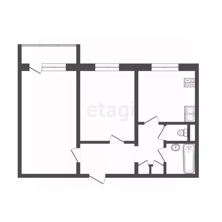 2-к кв. Костромская область, Кострома Давыдовский-3 мкр, 22 (50.7 м) - Фото 2