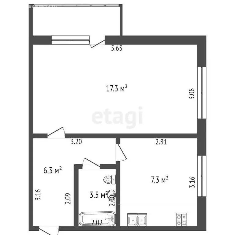 1-комнатная квартира: Юрга, проспект Победы, 40А (34.4 м) - Фото 0