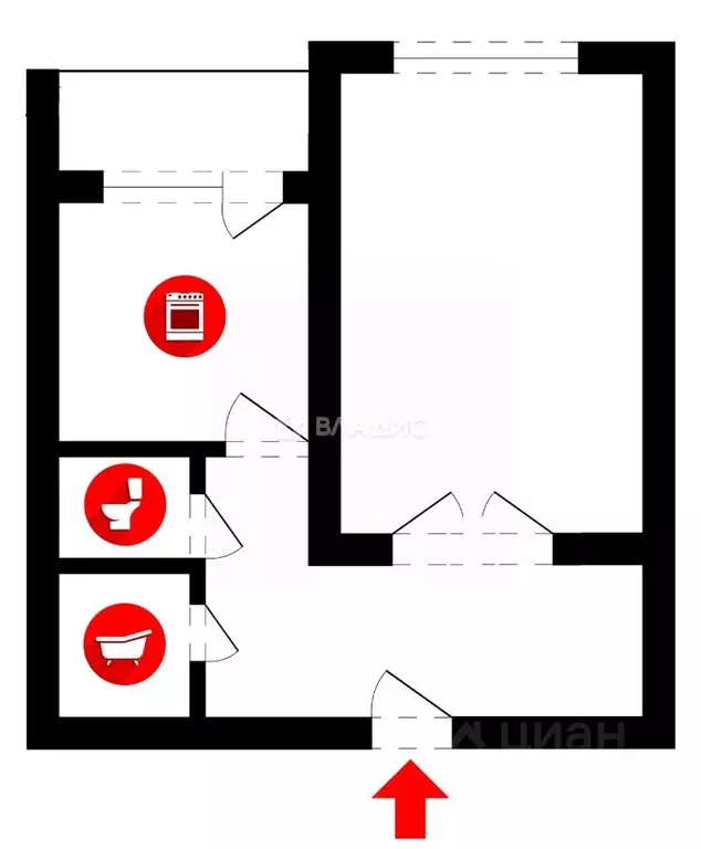 1-к кв. Владимирская область, Собинка ул. Гагарина, 15 (37.1 м) - Фото 2