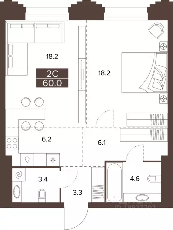 2-к кв. Алтайский край, Барнаул Социалистический просп., 97 (60.0 м) - Фото 1