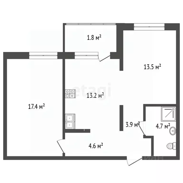 2-к кв. Алтайский край, Барнаул Северный Власихинский проезд, 88 (59.0 ... - Фото 2