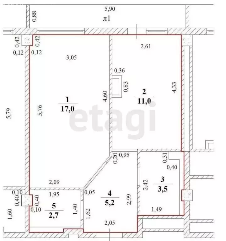 1-комнатная квартира: Ульяновск, улица Генерала Мельникова, 20 (39.9 ... - Фото 1