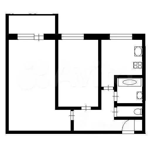 2-к. квартира, 47 м, 2/5 эт. - Фото 0