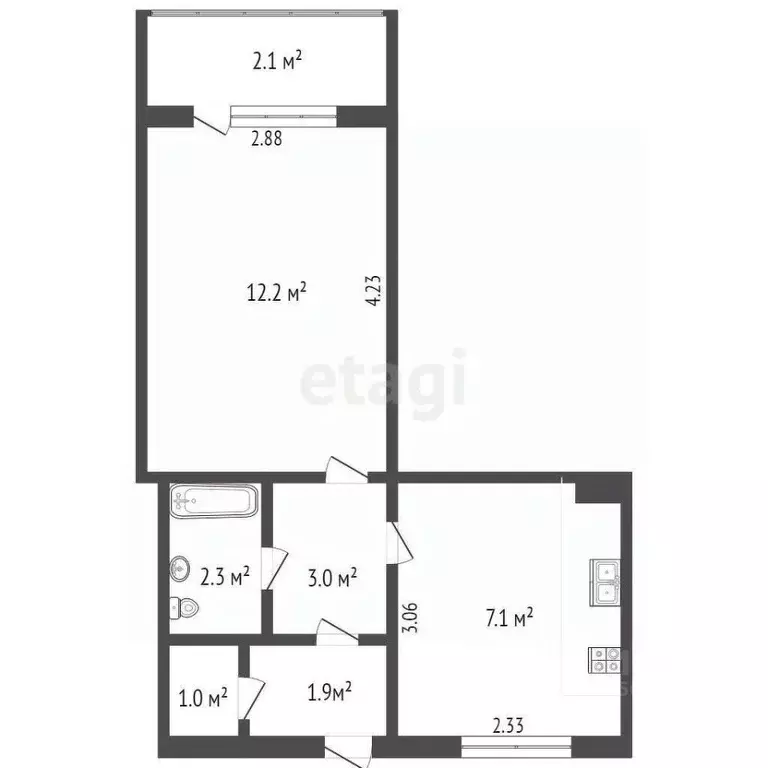 1-к кв. Севастополь ул. Лизы Чайкиной, 99К1 (29.6 м) - Фото 1