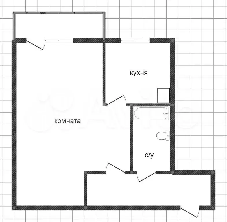 1-к. квартира, 35,1 м, 3/4 эт. - Фото 0