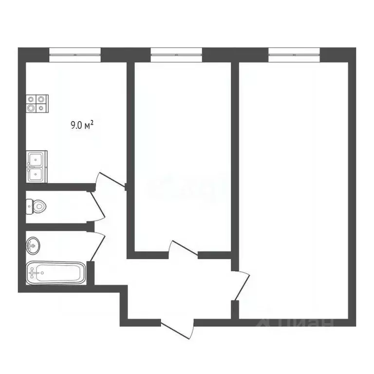 2-к кв. Москва Холмогорская ул., 2К1 (44.3 м) - Фото 0