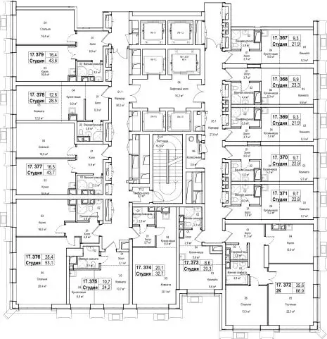 Студия Москва проезд Серебрякова, 11к2 (26.0 м) - Фото 1