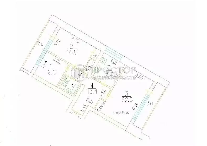 3-к кв. Москва Коломенская ул., 3 (78.6 м) - Фото 2