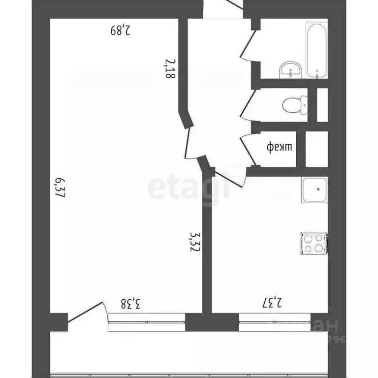 1-к кв. Ставропольский край, Ставрополь ул. Доваторцев, 86/1 (52.0 м) - Фото 2