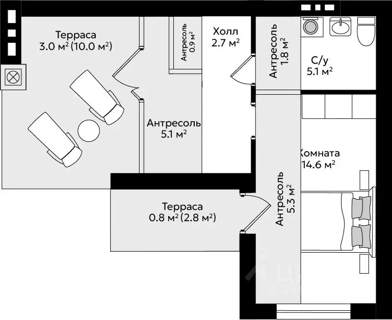 1-к кв. Калининградская область, Гурьевск Пражский жилой комплекс ... - Фото 2