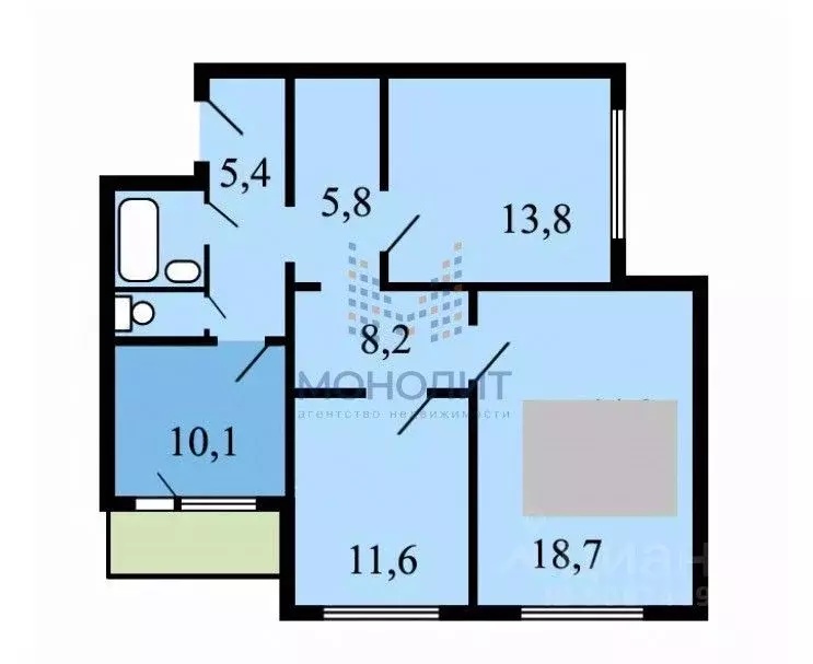 3-к кв. Москва Хорошевское ш., 80 (81.0 м) - Фото 2