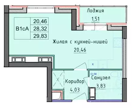 Студия Ярославская область, Ярославль просп. Фрунзе, 56В (29.8 м) - Фото 2