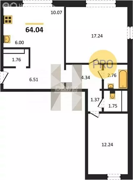 2-комнатная квартира: Челябинск, Советский район (64.04 м) - Фото 0