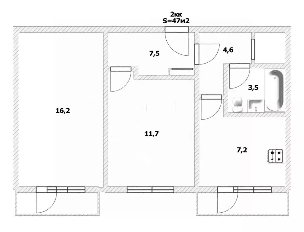 2-к кв. Калининградская область, Калининград Артиллерийская ул., 47 ... - Фото 2