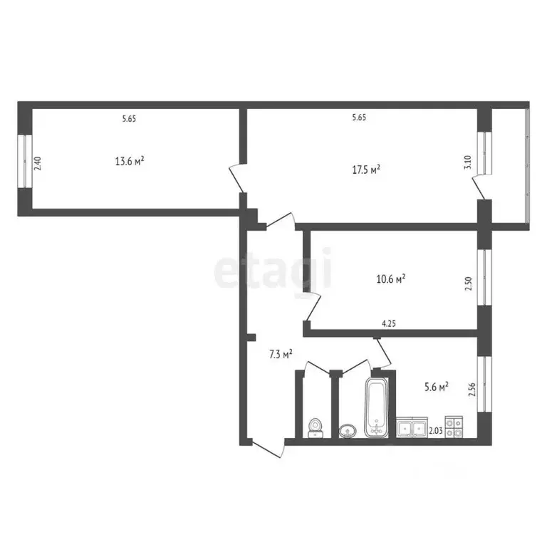 3-к кв. Омская область, Омск просп. Королева, 10Б (59.0 м) - Фото 1