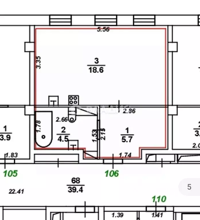 Студия Воронежская область, Воронеж ул. Туполева, 21А (28.8 м) - Фото 2
