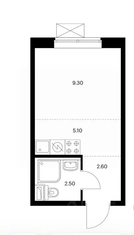 Студия Московская область, Люберцы ул. Летчика Ларюшина, 6к2 (22.0 м) - Фото 2