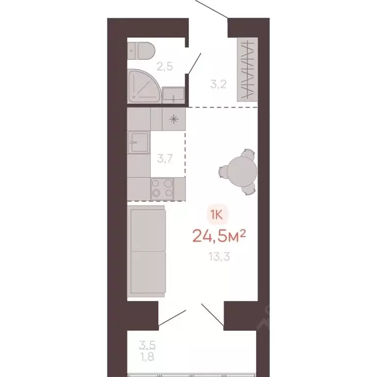 1-к кв. Алтайский край, Новоалтайск ул. Южсиба, 52А (24.5 м) - Фото 1
