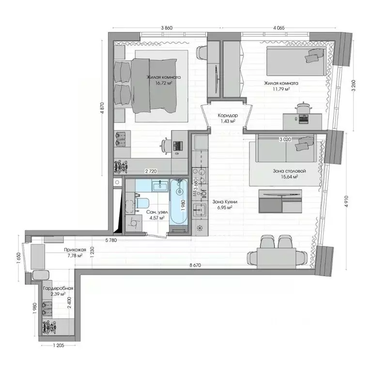 3-к кв. Приморский край, Владивосток ул. Нейбута (68.7 м) - Фото 1