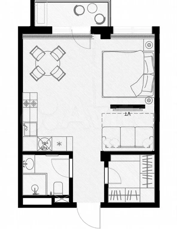 1-к. квартира, 39,2 м, 7/7 эт. - Фото 1