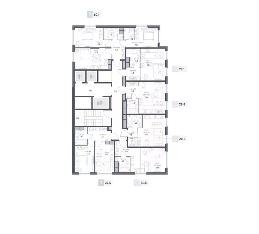 2-комнатная квартира: Москва, Тагильская улица, 2к1 (60.1 м) - Фото 2