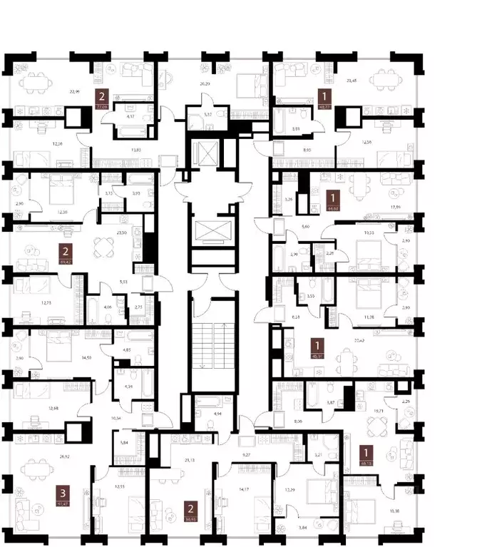 1-к кв. Рязанская область, Рязань ул. Бирюзова, 20с1 (44.68 м) - Фото 2