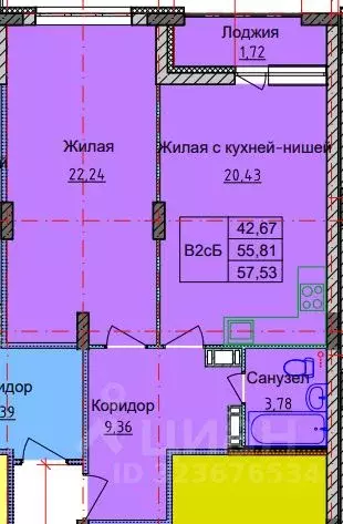 1-к кв. Ярославская область, Ярославль ул. Брагинская, 18к2 (57.0 м) - Фото 2