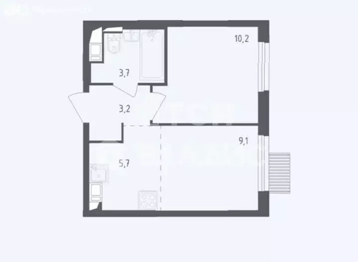 1-комнатная квартира: Мытищи, улица Стрельбище Динамо, 10 (31.3 м) - Фото 1