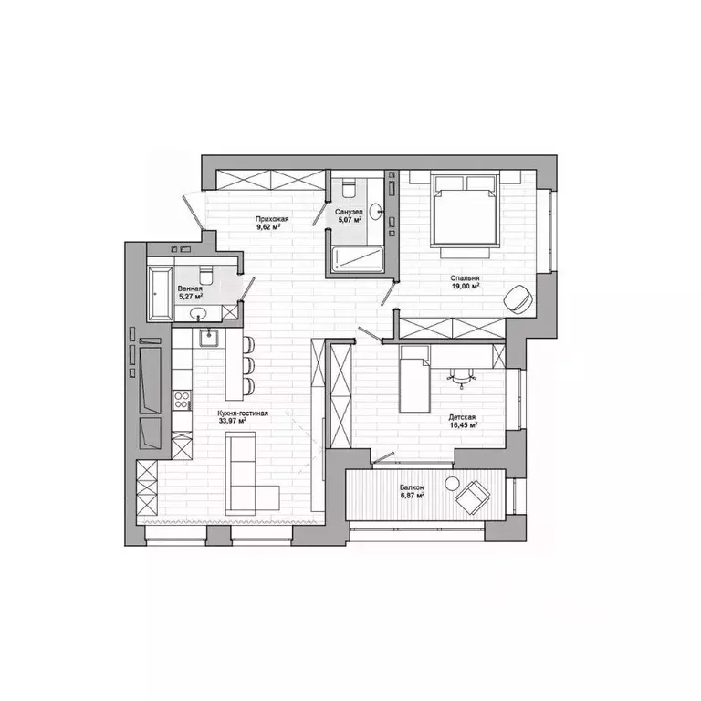 2-к кв. Новосибирская область, Новосибирск ул. Сеченова, 13 (95.2 м) - Фото 0