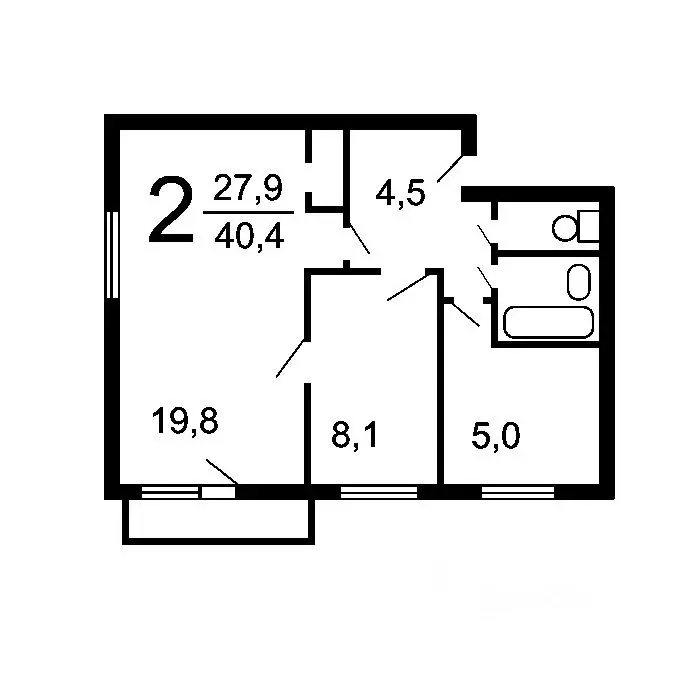 2-к кв. Москва Карельский бул., 23К2 (39.5 м) - Фото 1