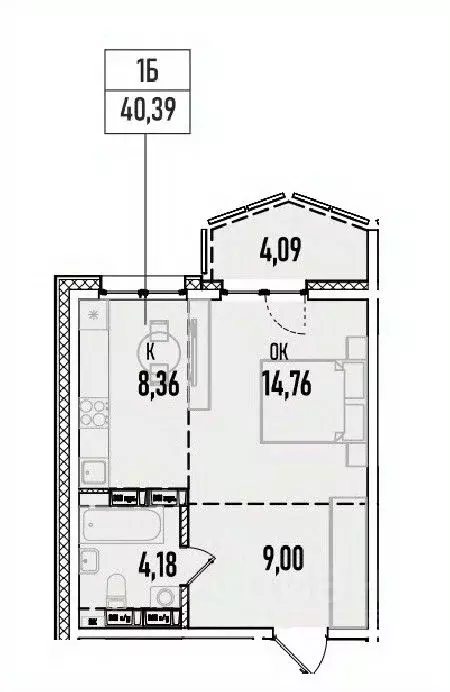 1-к кв. Иркутская область, Иркутск Донская ул., 5Д (40.39 м) - Фото 0