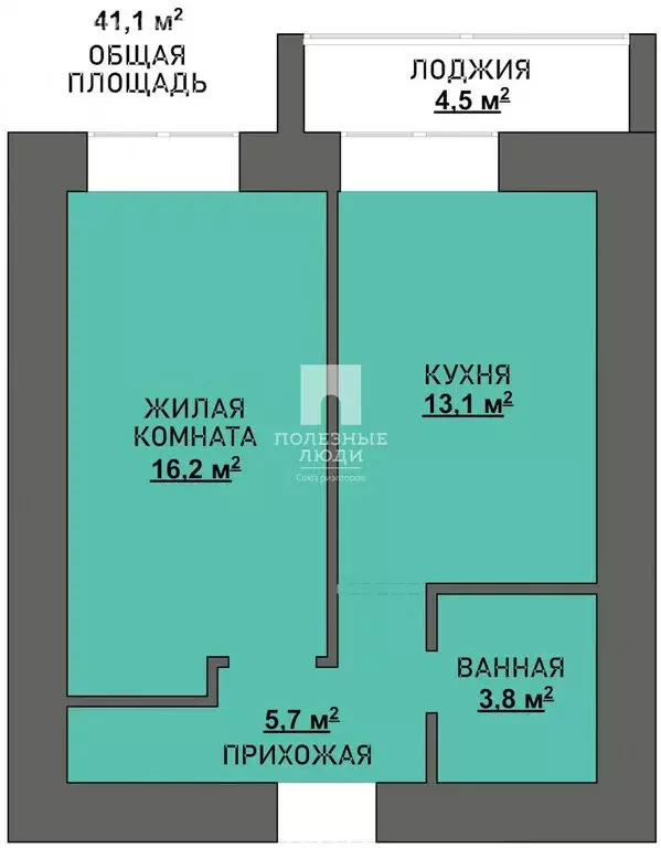 1-комнатная квартира: село Чигири, Красивая улица, 23А (42 м) - Фото 2