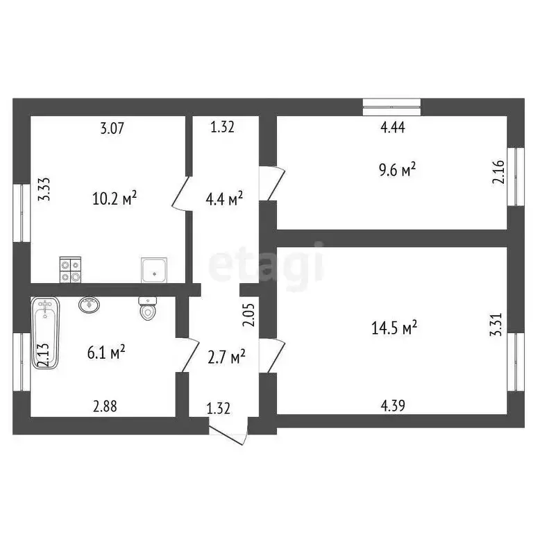 2-комнатная квартира: Анапская, Московская улица, 78 (59.7 м) - Фото 0
