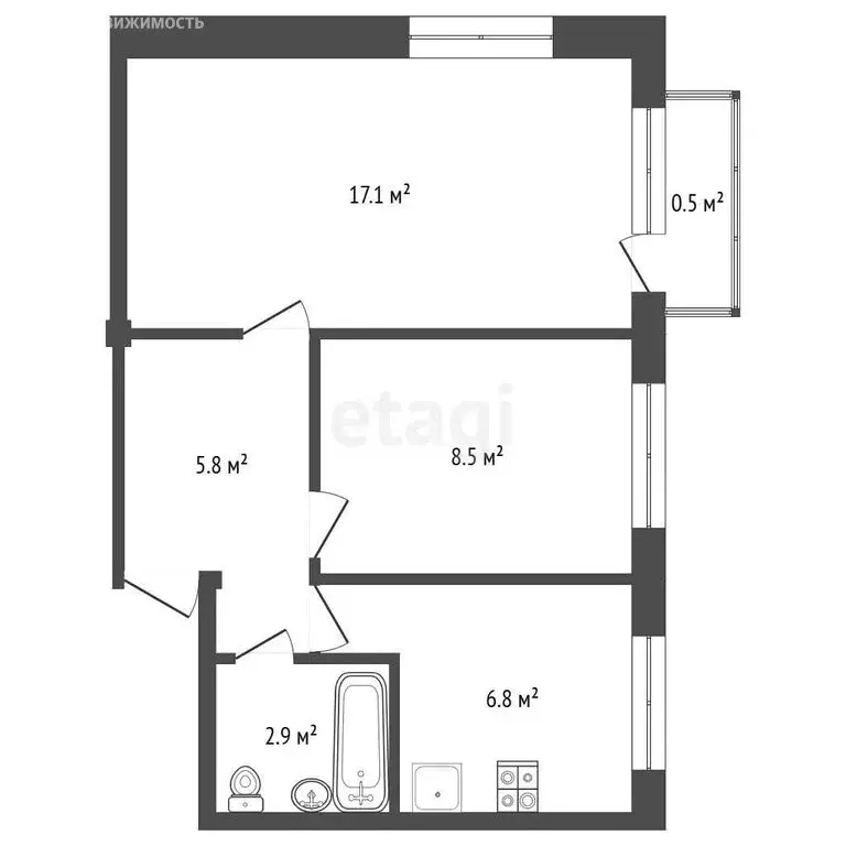 2-комнатная квартира: Омск, микрорайон Городок Нефтяников, улица 20 ... - Фото 1