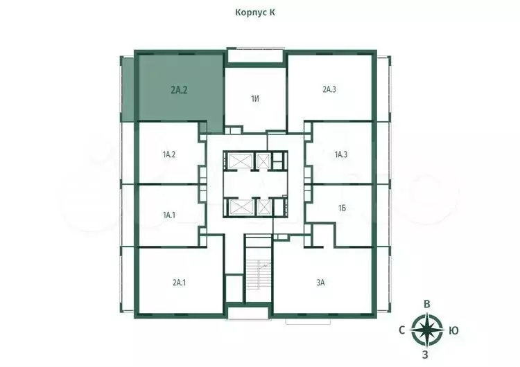 2-к. квартира, 58,7 м, 19/25 эт. - Фото 1