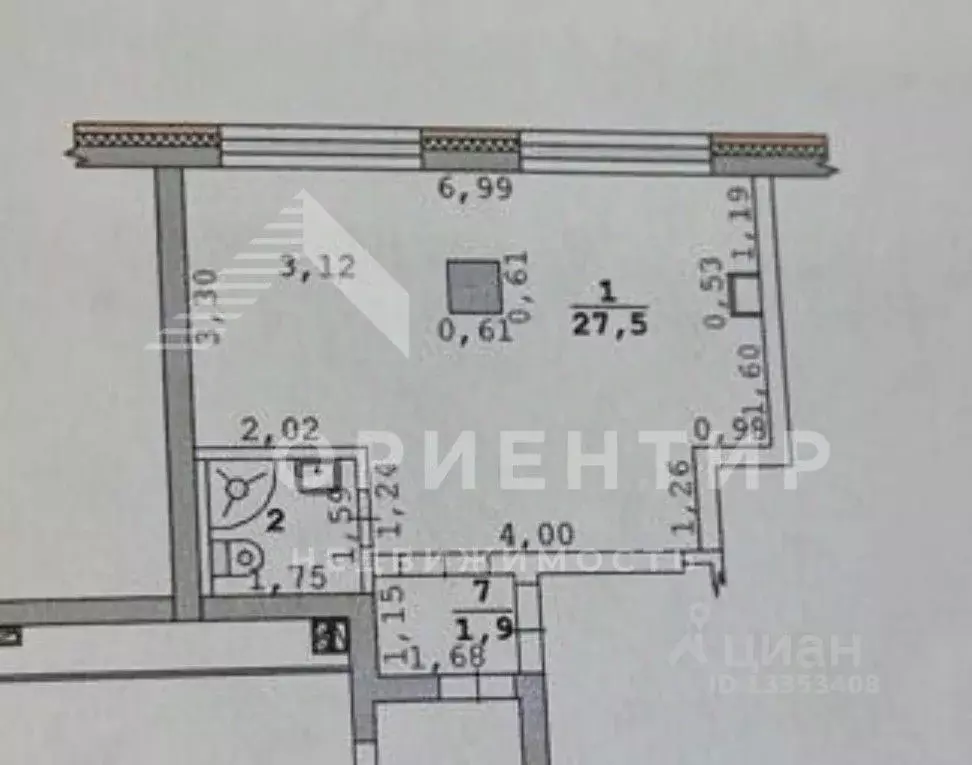 Студия Свердловская область, Екатеринбург ул. Радищева, 41 (32.2 м) - Фото 1