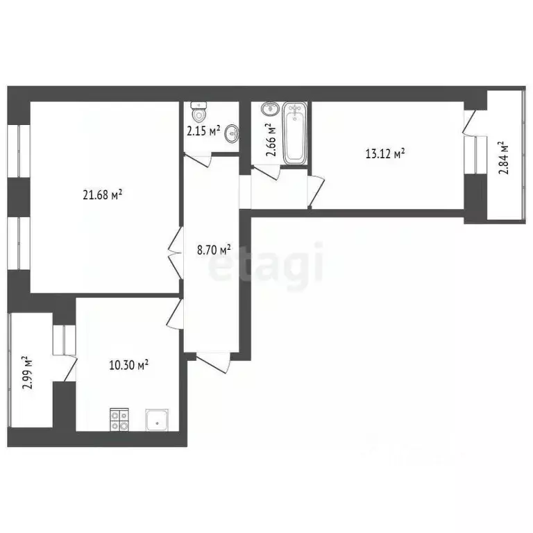 2-к кв. Самарская область, Самара 18-й километр Московского шоссе ... - Фото 2