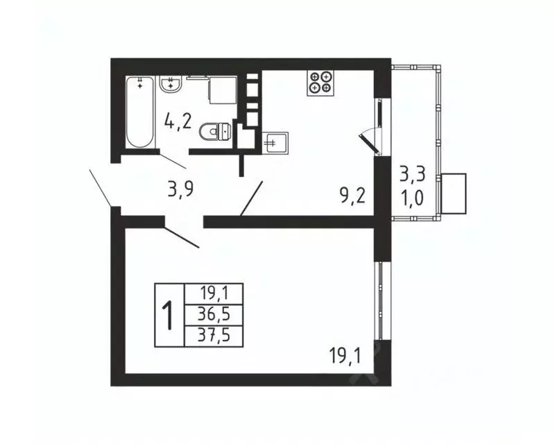 1-к кв. Московская область, Мытищи городской округ, д. Пирогово ... - Фото 1