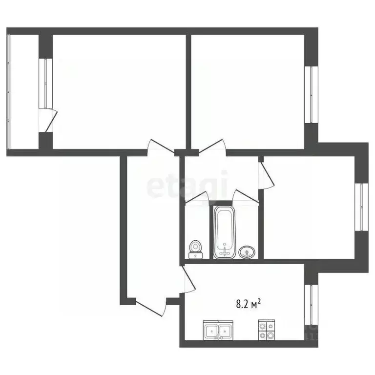 3-к кв. Белгородская область, Белгород ул. Королева, 16 (58.4 м) - Фото 1