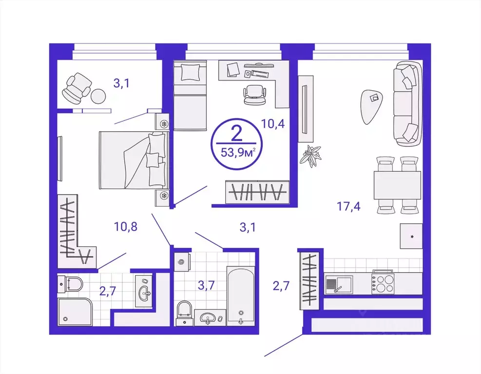 2-к кв. Свердловская область, Екатеринбург Уктус жилрайон, Астон ... - Фото 0