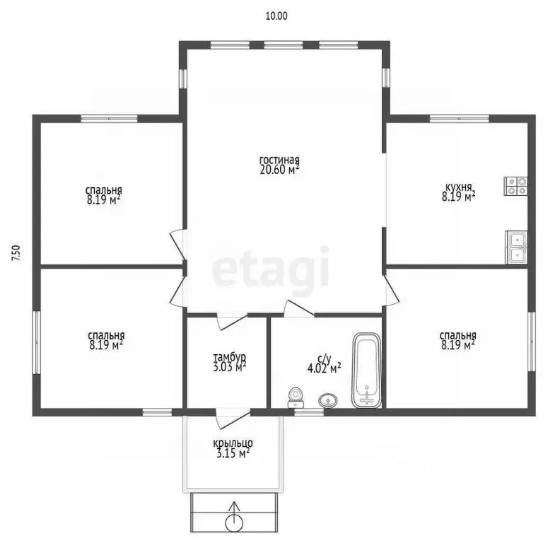 Дом в Омская область, Москаленский район, д. Корнеевка Южная ул., 36 ... - Фото 2